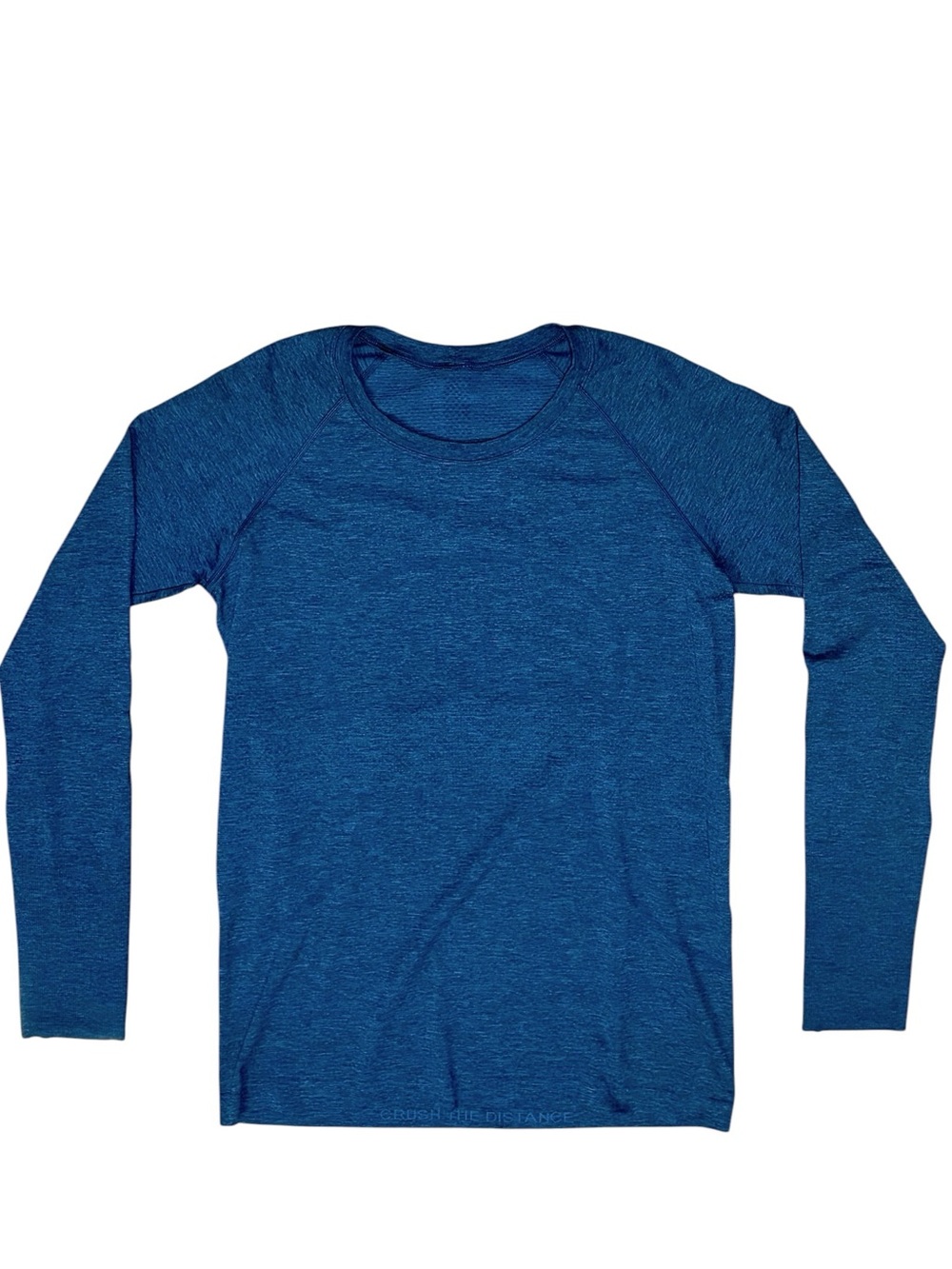 Lululemon Sz 10 swiftly tech long sleeve shirt blue black Athletic Running Gym.